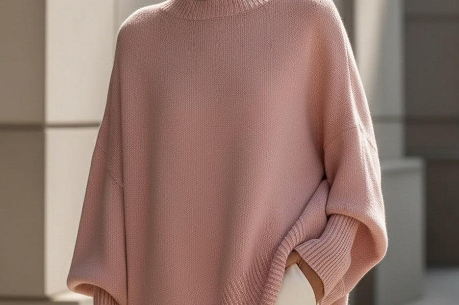 Women's Oversized Wool-Blend Sweater | Relaxed Draped Pullover