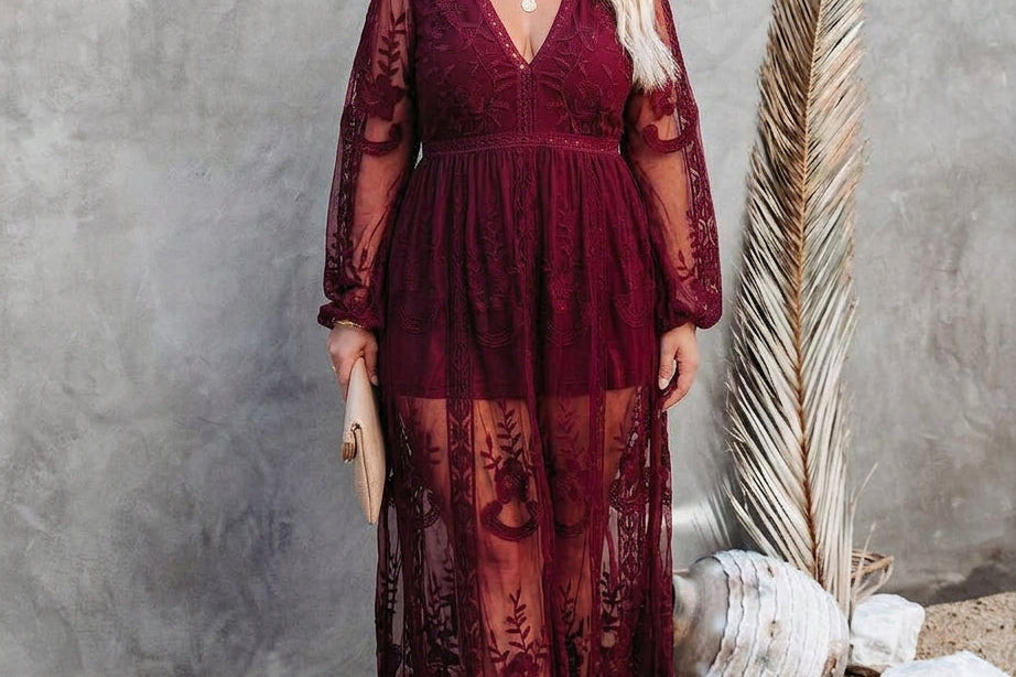 Women's Floor-Length V-Neck Maxi Dress | Elegant Flowing Split Gown