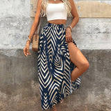 Boho Graphic Print Maxi Skirt detail