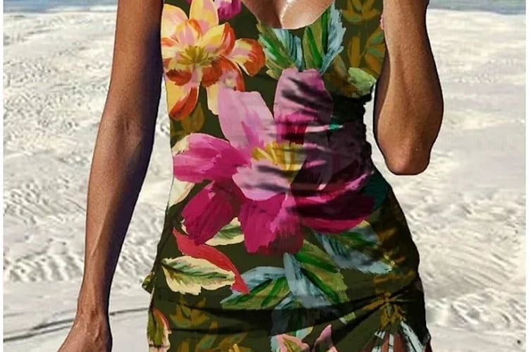 Nora - Women's Floral Bikini Set with Swim Shorts