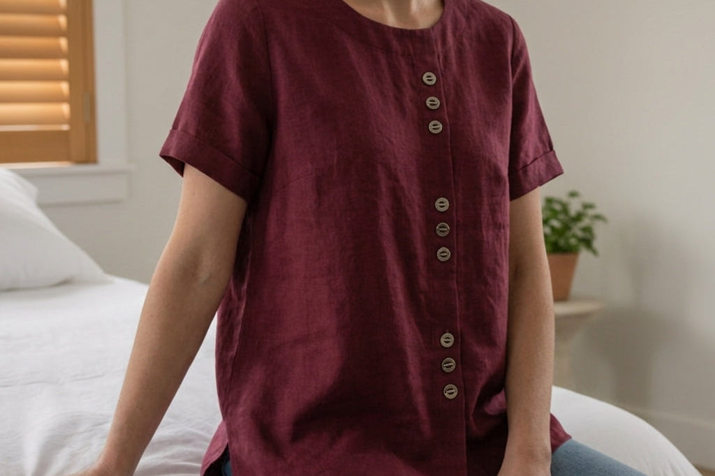Women's Linen Button-Front Top | Breezy Relaxed Summer Shirt