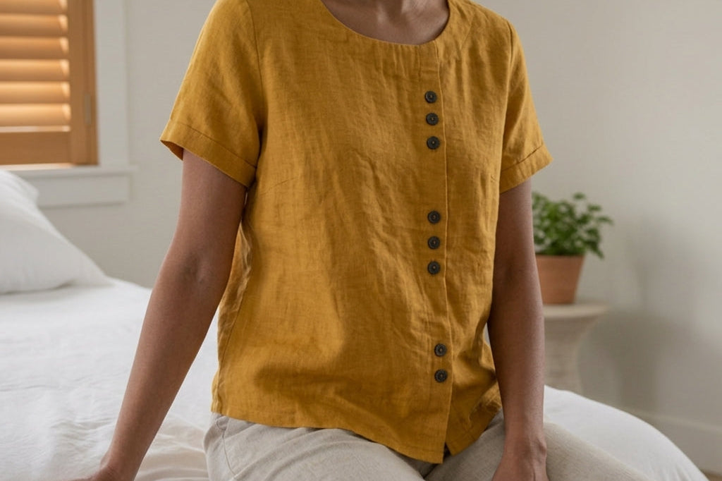Women's Linen Button-Front Top | Breezy Relaxed Summer Shirt