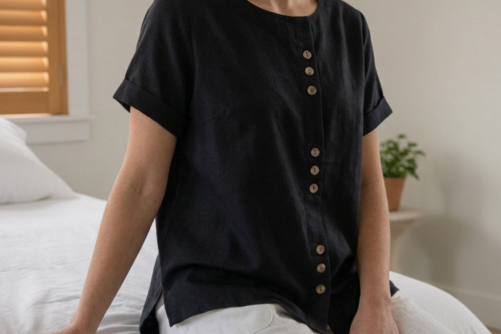 Women's Linen Button-Front Top | Breezy Relaxed Summer Shirt