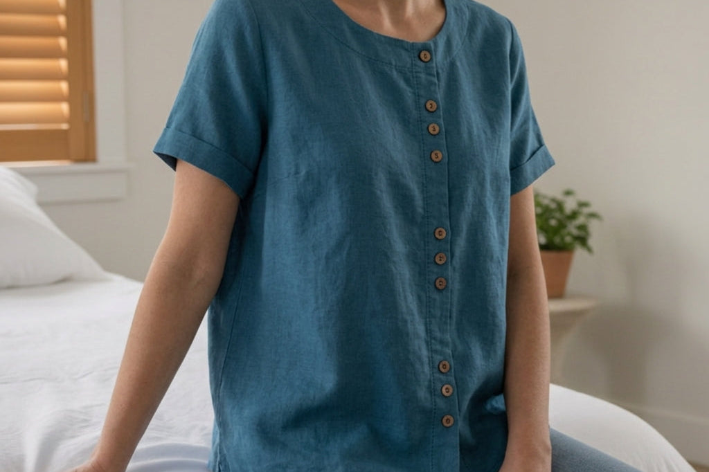 Women's Linen Button-Front Top | Breezy Relaxed Summer Shirt