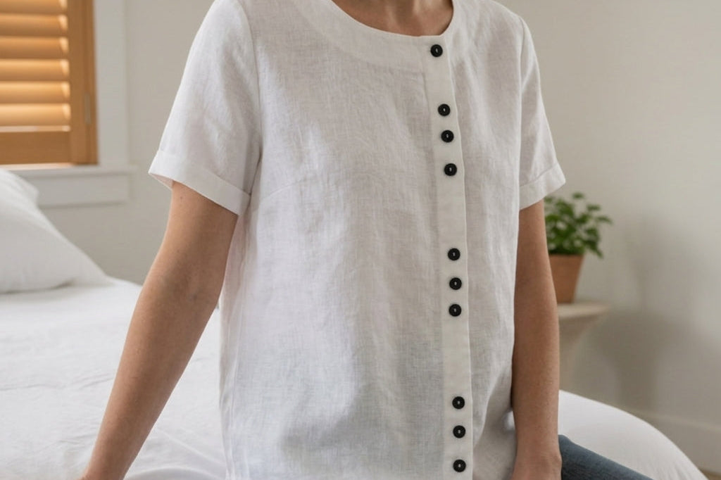 Women's Linen Button-Front Top | Breezy Relaxed Summer Shirt