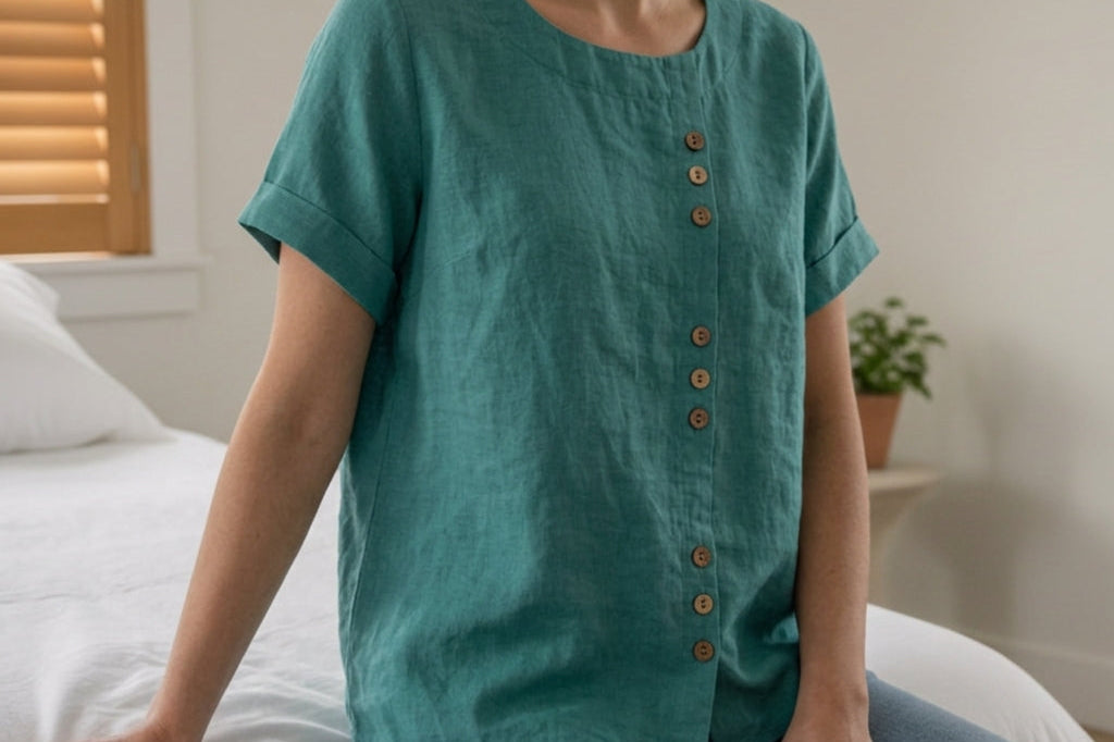 Women's Linen Button-Front Top | Breezy Relaxed Summer Shirt
