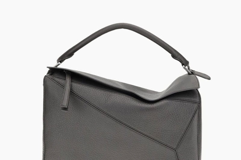 Women's Panelled Smooth Leather Handbag | Architectural Large Shoulder Bag