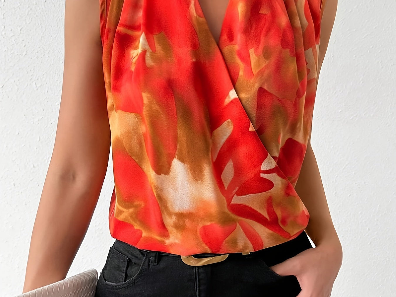 Sleeveless Wrap Blouse