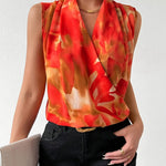Sleeveless Wrap Blouse
