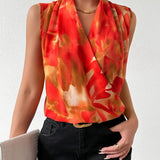 Sleeveless Wrap Blouse