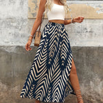 Boho Graphic Print Maxi Skirt back