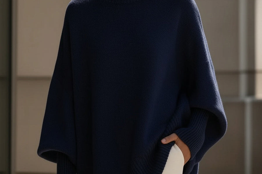 Women's Oversized Wool-Blend Sweater | Relaxed Draped Pullover