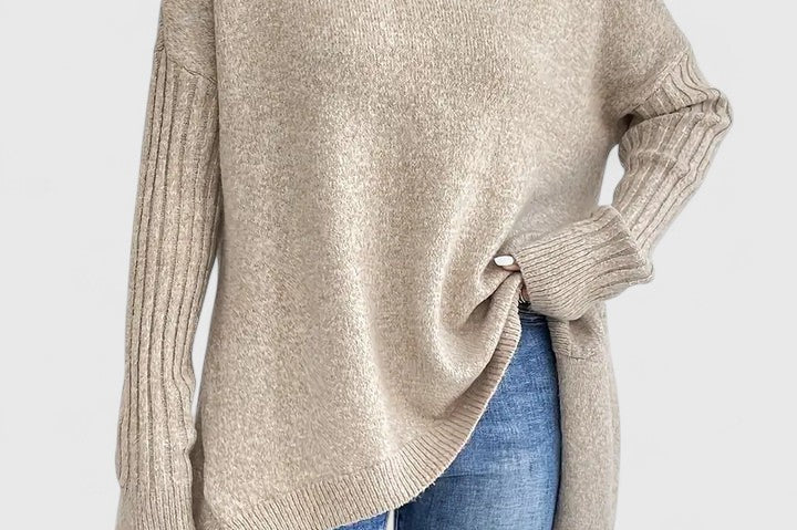 Women's Turtleneck Knit Sweater | Warm Roll-Neck Pullover