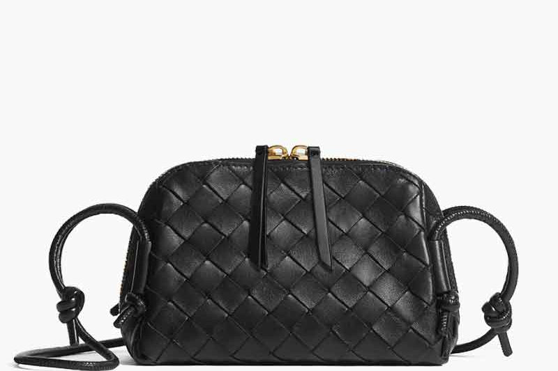 Women's Woven Cowhide Crossbody Pouch | Compact Travel Pouch Bag