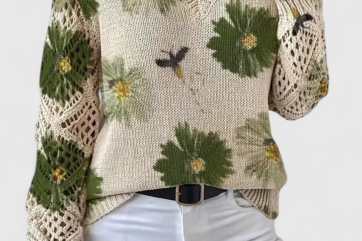 Women's V-Neck Knit Sweater | Soft Feminine Pullover