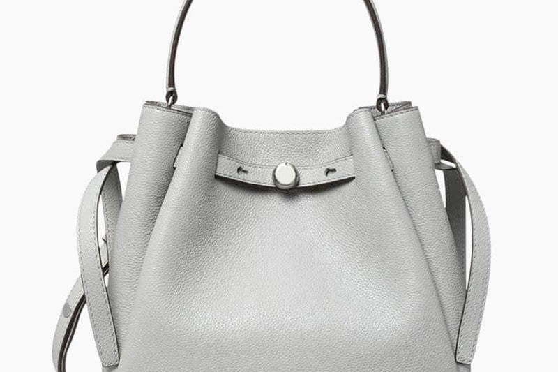 Women's Pebbled Leather Bucket Bag | Softly Structured Crossbody Bucket Bag