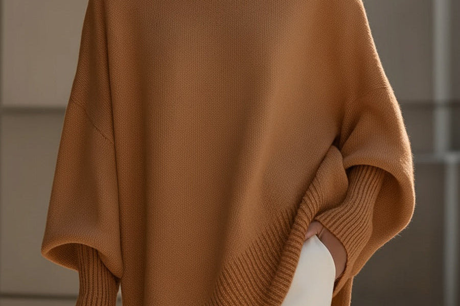 Women's Oversized Wool-Blend Sweater | Relaxed Draped Pullover