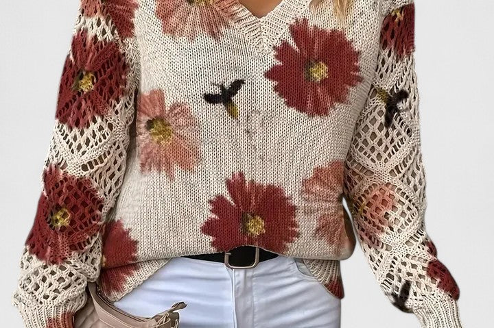 Women's V-Neck Knit Sweater | Soft Feminine Pullover