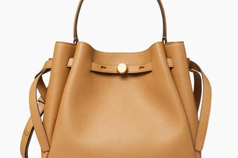 Women's Pebbled Leather Bucket Bag | Softly Structured Crossbody Bucket Bag