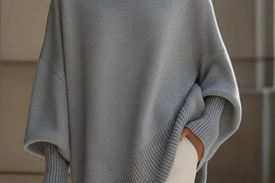 Women's Oversized Wool-Blend Sweater | Relaxed Draped Pullover