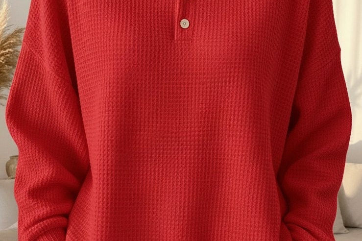 Adriana - Women's Collared Polo Knit Sweater with Button Placket