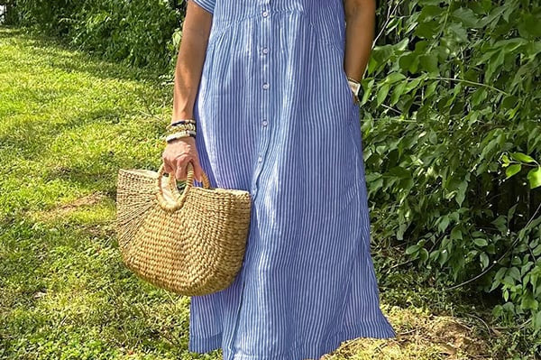 Flowy Maxi Dress - Blue