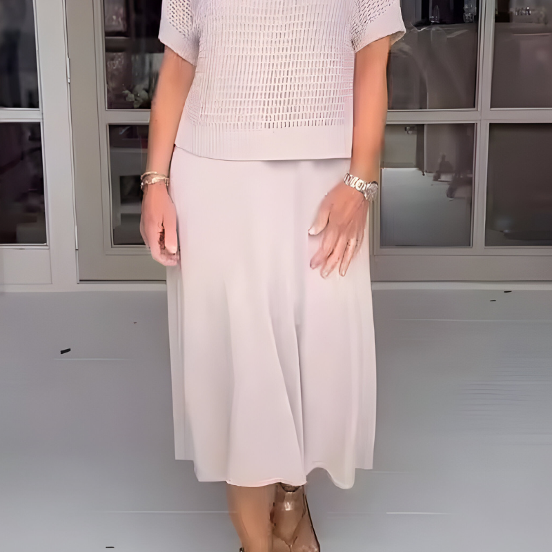 Women's Openwork Knit Two-Piece Set | Refined Airy Summer Set