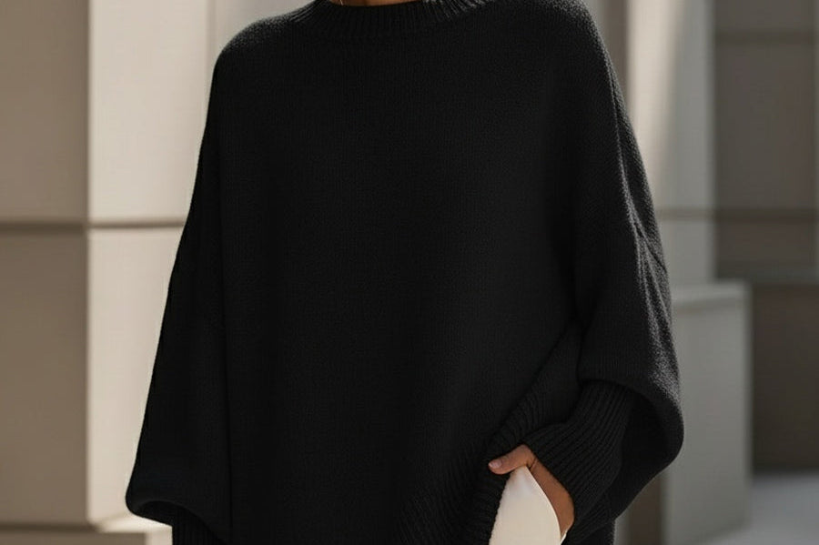 Women's Oversized Wool-Blend Sweater | Relaxed Draped Pullover