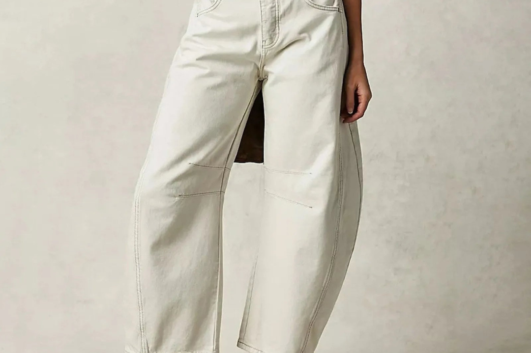 Women's Barrel-Leg Denim Jeans | Relaxed High-Waist Pocket Pants