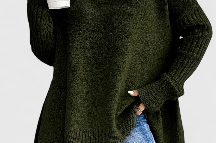Women's Turtleneck Knit Sweater | Warm Roll-Neck Pullover