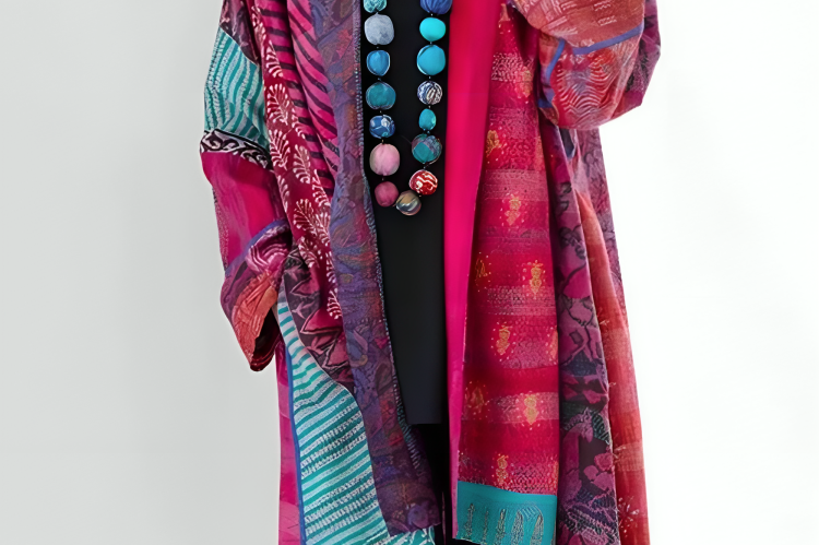Women's Patchwork Print Kimono Cardigan | Bohemian Open-Front Cover-Up