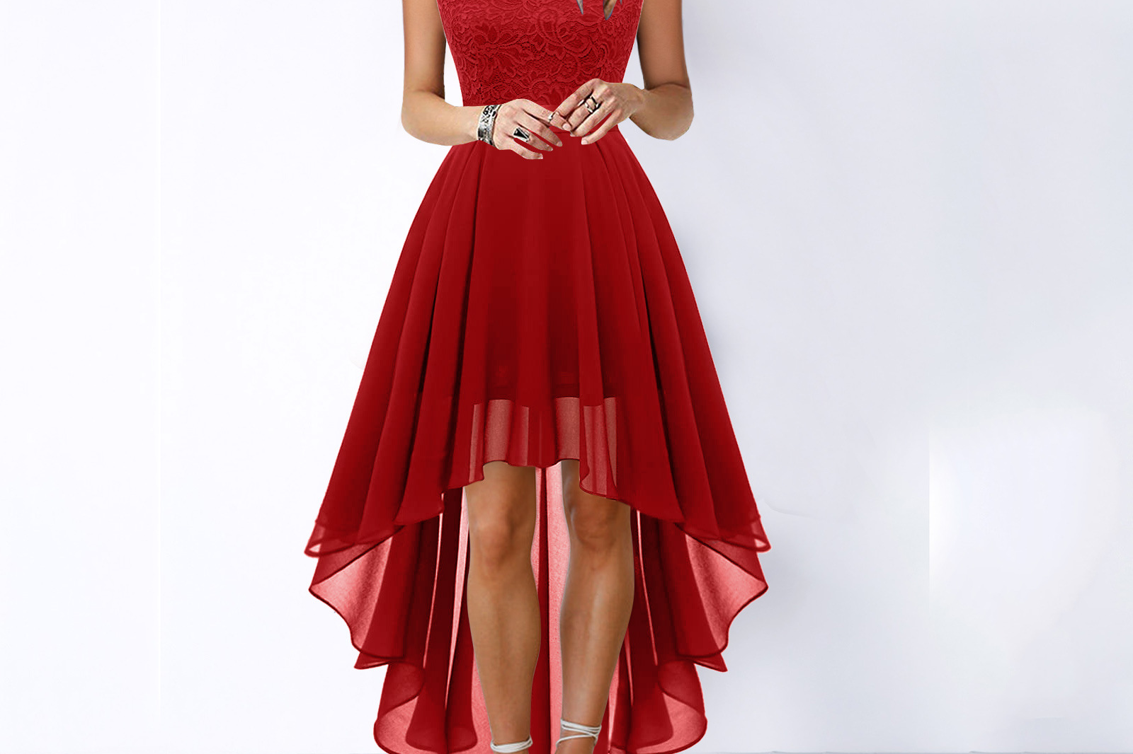Women's High-Low Sleeveless Dress | Timeless Elegant Wedding Guest Dress