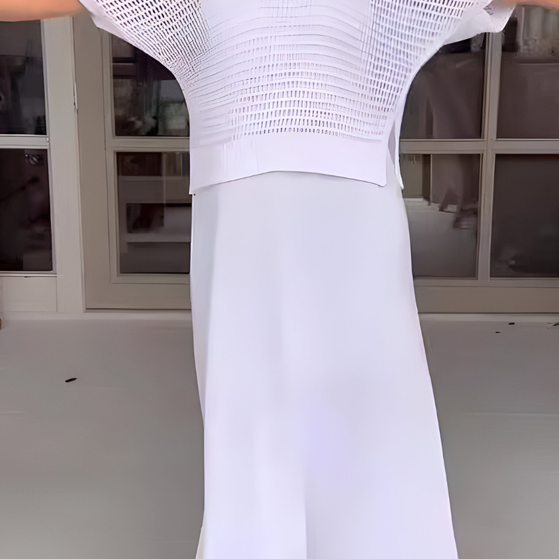 Women's Openwork Knit Two-Piece Set | Refined Airy Summer Set