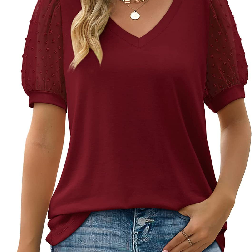 Women's V-Neck Cotton Top | Elegant Versatile Everyday Top