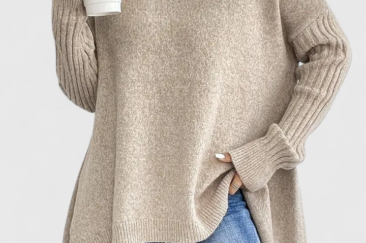 Women's Turtleneck Knit Sweater | Warm Roll-Neck Pullover