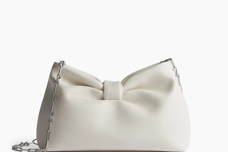 Women's Top-Grain Leather Bow Mini Bag | Romantic Chain Strap Mini Bag