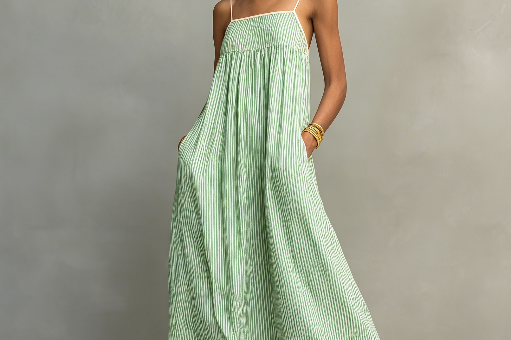 Women's Striped Maxi Dress | Spaghetti Strap Summer Maxi Dress