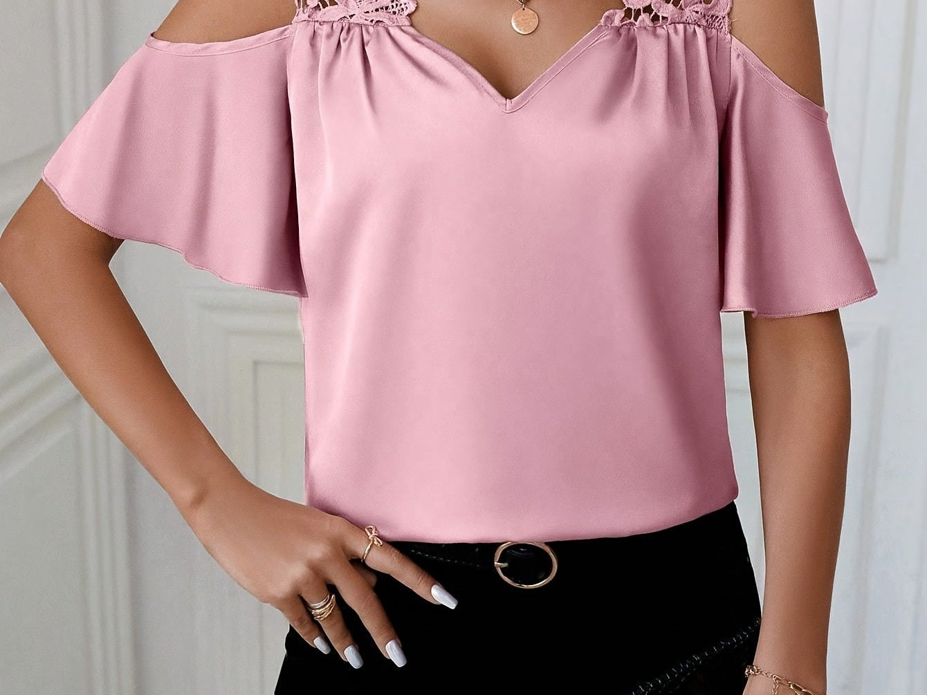 Off-Shoulder Lace-Trim Top