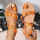 Floral Boho Flat Sandals side