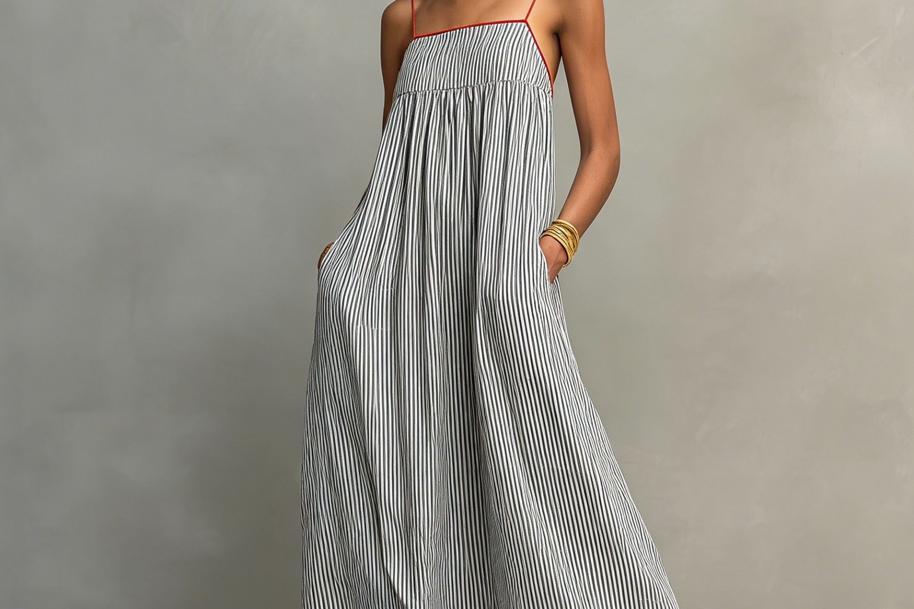 Women's Striped Maxi Dress | Spaghetti Strap Summer Maxi Dress