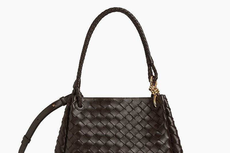 Women's Woven Leather Knot Shoulder Bag | Medium Braided Shoulder Bag