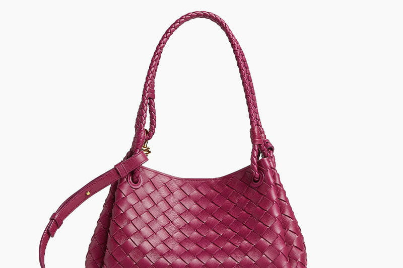 Women's Woven Leather Knot Shoulder Bag | Medium Braided Shoulder Bag