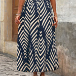 Boho Graphic Print Maxi Skirt front