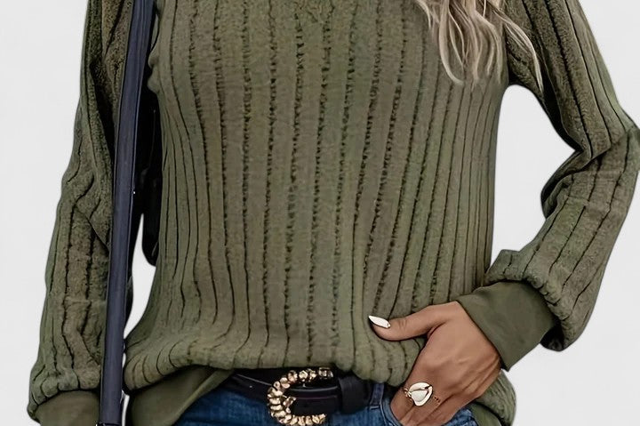 Women's Ribbed V-Neck Sweater | Warm Classic Pullover