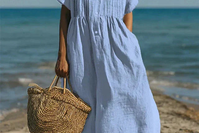 Women's Lightweight Shirt Dress | Airy Button-Front Summer Dress