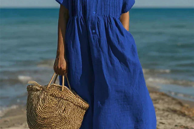 Women's Lightweight Shirt Dress | Airy Button-Front Summer Dress