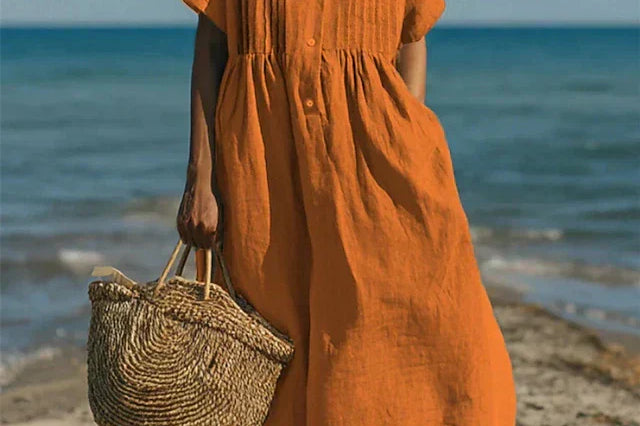 Women's Lightweight Shirt Dress | Airy Button-Front Summer Dress