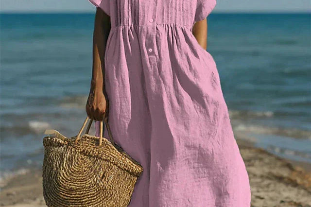 Women's Lightweight Shirt Dress | Airy Button-Front Summer Dress