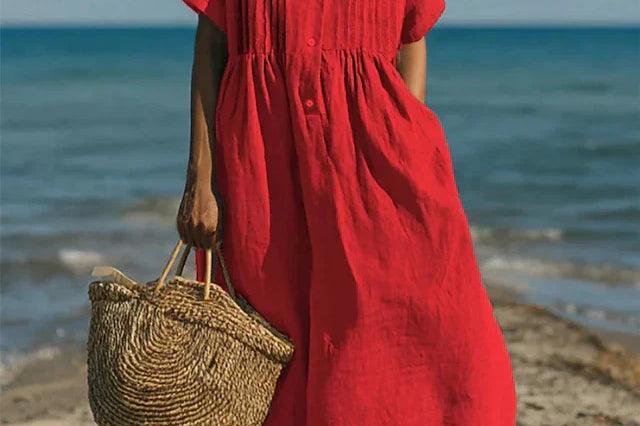 Women's Lightweight Shirt Dress | Airy Button-Front Summer Dress