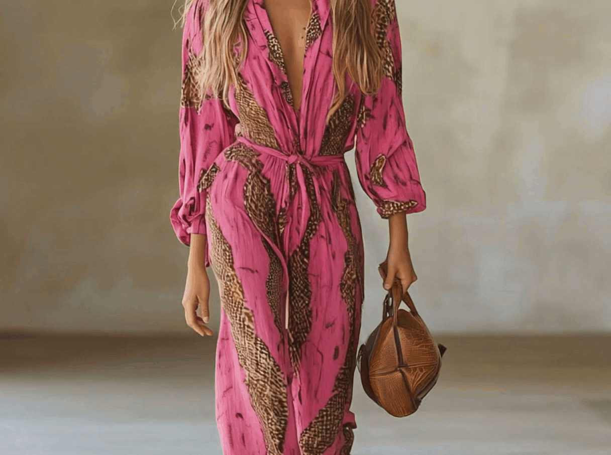 Allegra | Women's Jumpsuit with Flattering Wide-Leg Design | Stylish Leopard Print for Effortless Day-to-Night Transition 1